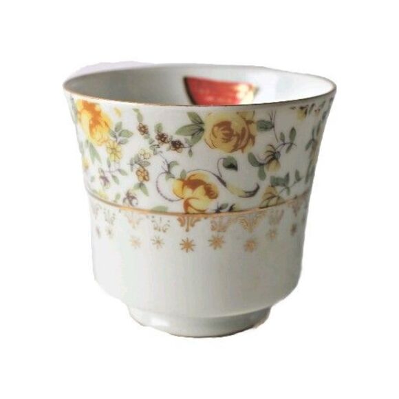 Vintage Choice Japan Souvenir San Simeon Footed Teacup & Saucer Yellow Floral - Picture 7 of 9